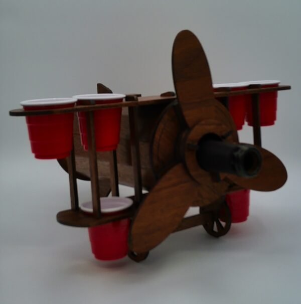 Airplane Design Shot Glass and Bottle Holder - Image 2