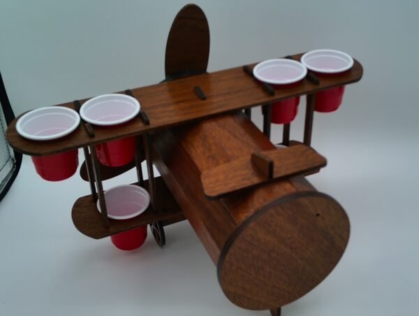 Airplane Design Shot Glass and Bottle Holder - Image 3