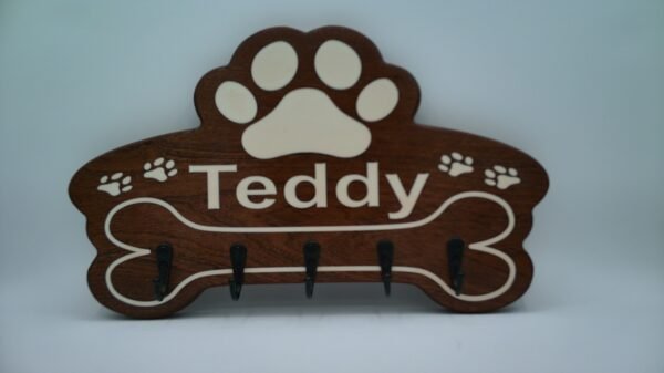 Custom Epoxy Inlay Pet Key Rack - Image 2