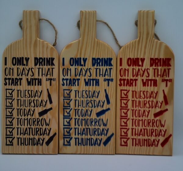 Humorous Wooden Bottle-Shaped Wall Decor